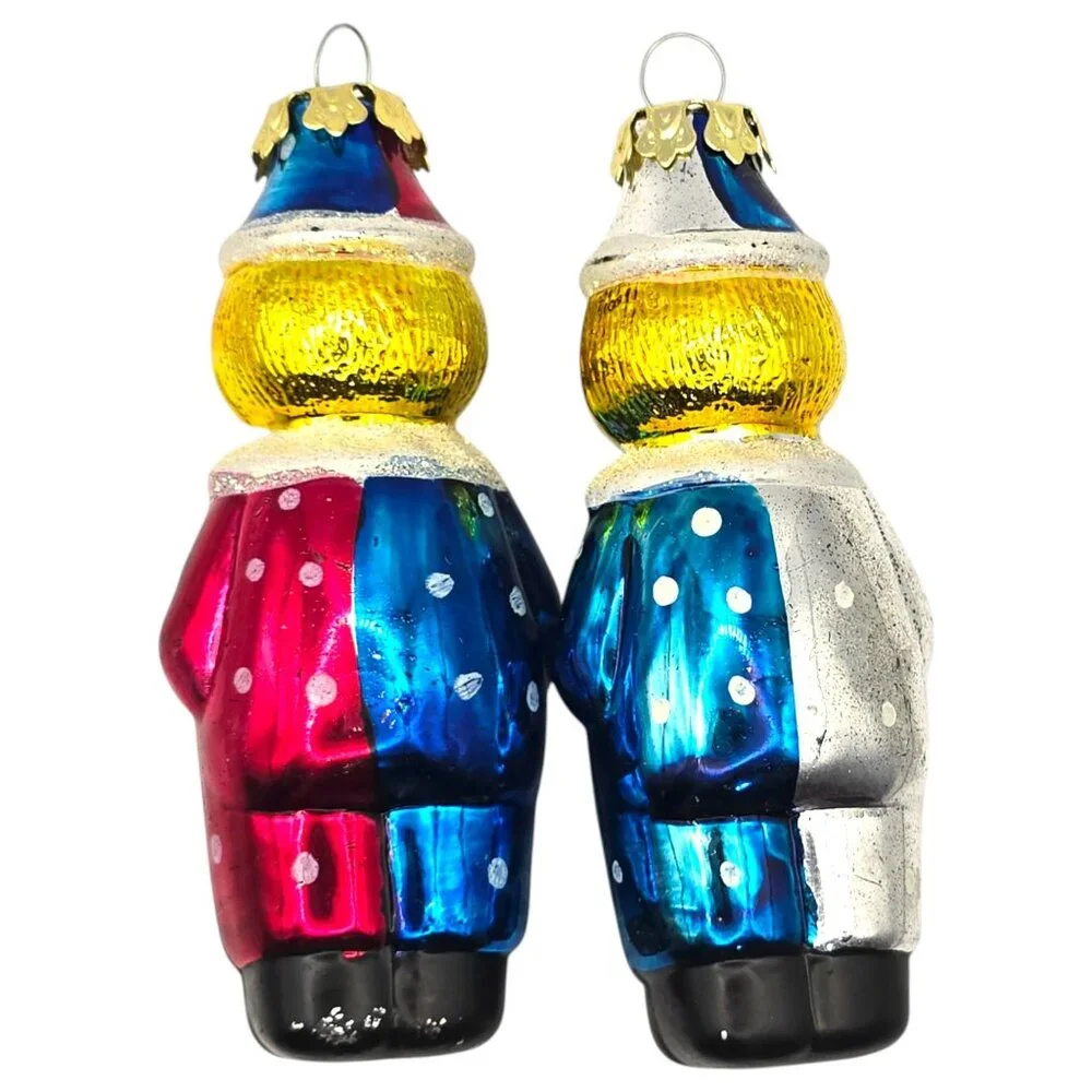 VTG Blown‎ Glass Circus Clown Ornaments 4